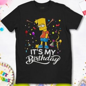 Bart Simpson It's My Birthday Funny Birthday Party T-shirt Unisex T-Shirt